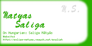 matyas saliga business card